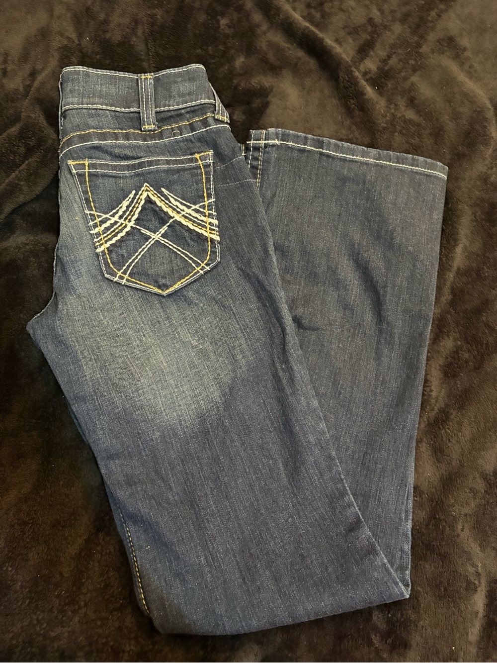 Ariat Dark Blue Boot Cut Jeans with Contrast Stitching